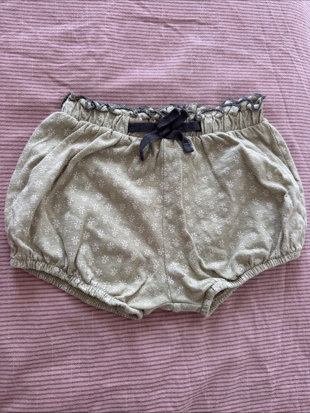 Olive Floral Bubble bloomer with Drawstring